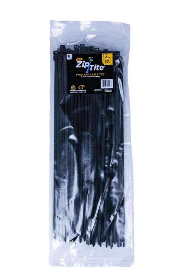 12 inch zip tite 100 pack black